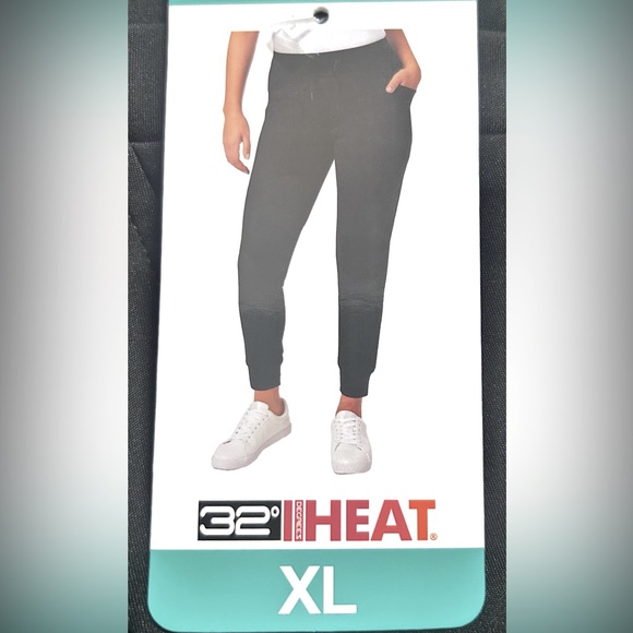 32 Degrees Heat ~Woman Size XL ~ Black Tech Fleece Jogger Pants. - Picture 2 of 6